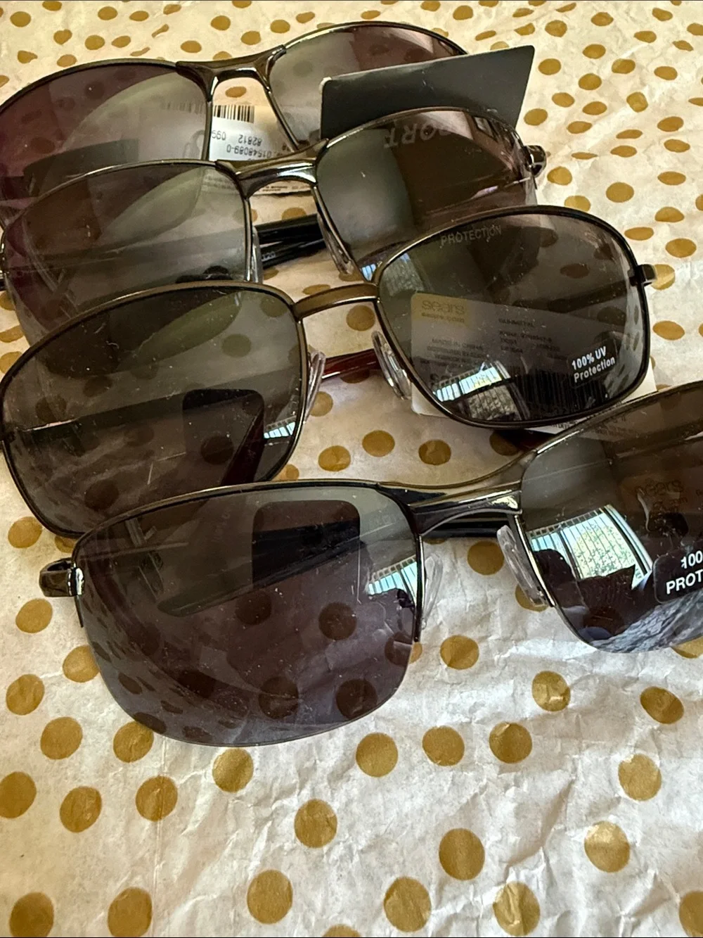 Sears Men's Sunglasses Black Frames with Dark Smoke Lenses